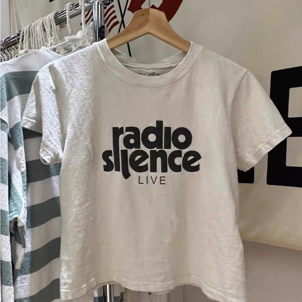 Brandy Melville John Galt Radio Silence Graphic Baby Tee 100% Cotton